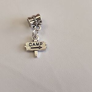 Camp Sign Charm for European Style Bracelets Fits Pandora Systems